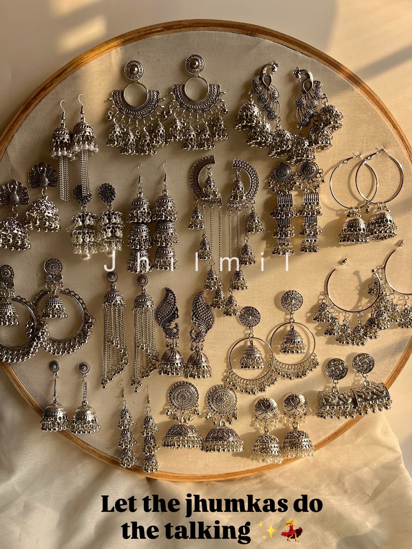 New Silver Ethnic Jhumkas