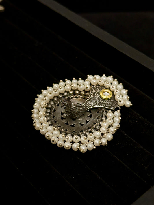 Adjustable Peacock Fusion Ring