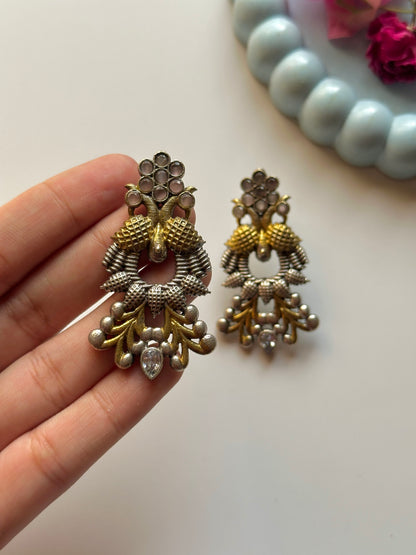 Peacock Dual Tone Studs