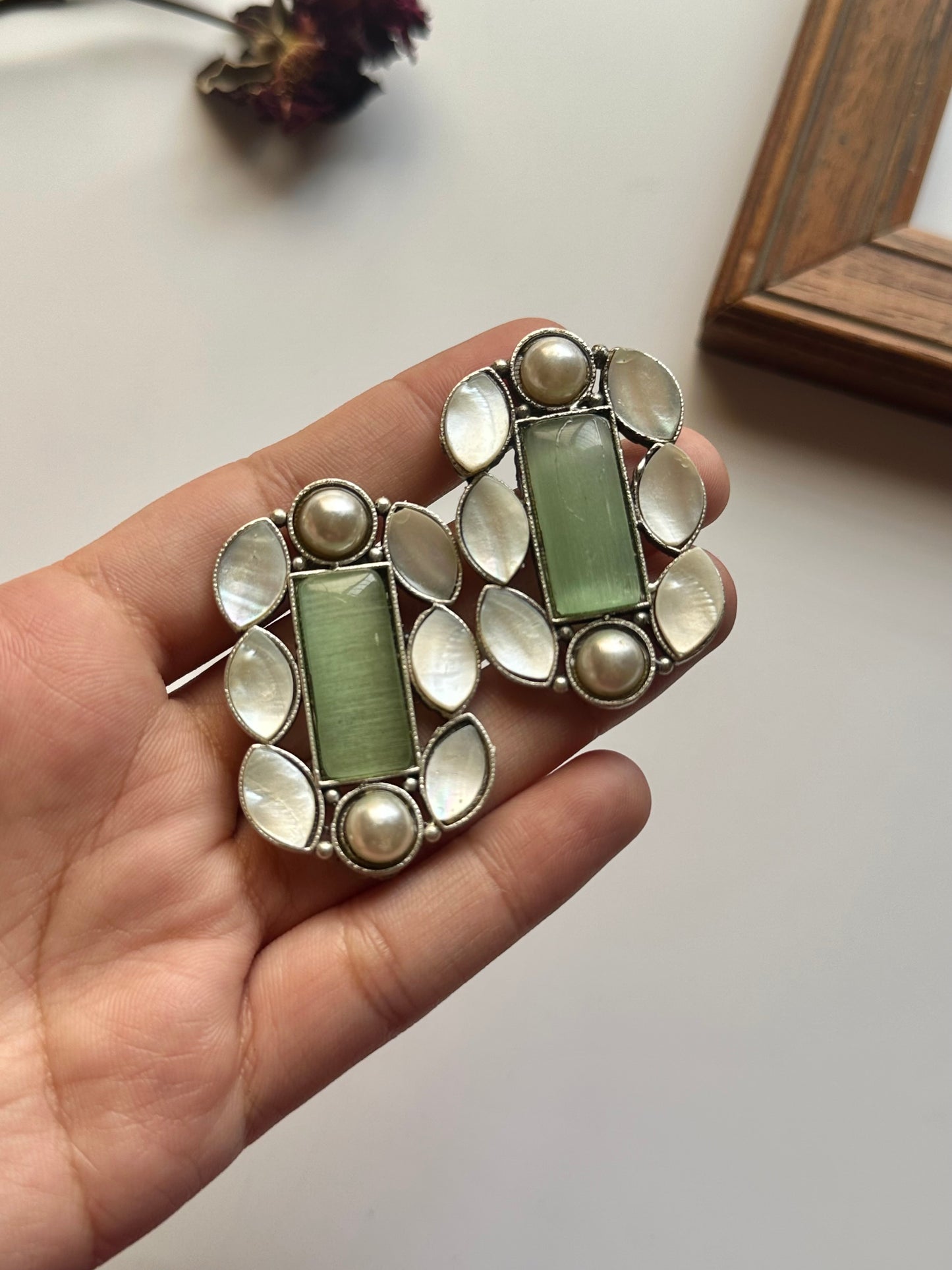 Mother Pearl Stone Earrings