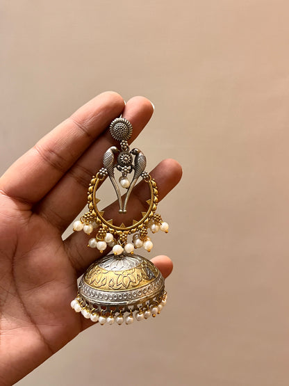 Tota Mena Dual Tone Jhumka(defected article)