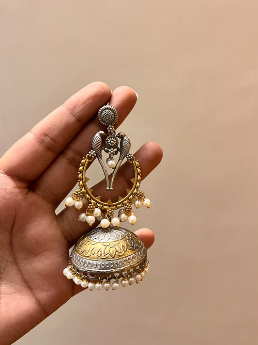 Tota Mena Dual Tone Jhumka(defected article)