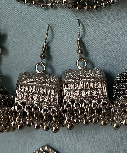 Daily wear Silver jhumkis