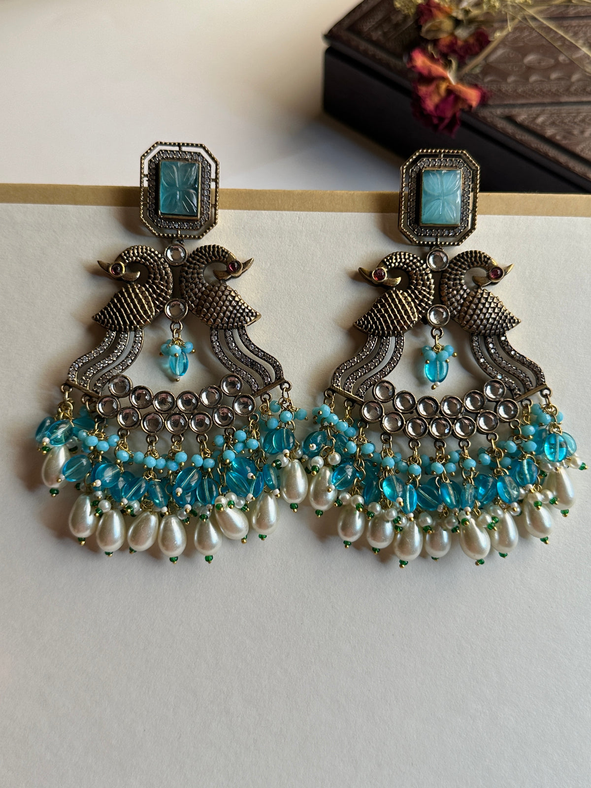 Peacock Chandelier Earrings