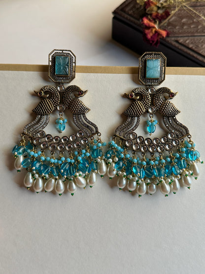 Peacock Chandelier Earrings