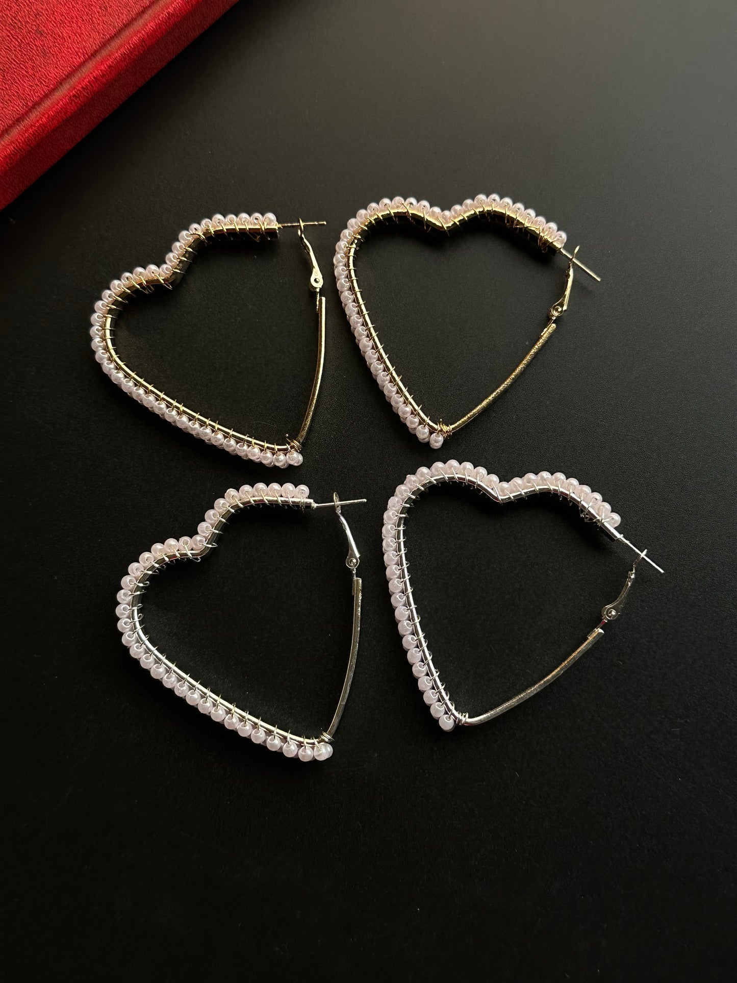 Pearl Heart Hoops