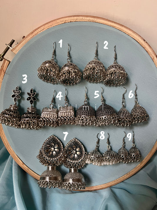 Daily wear Silver jhumkis