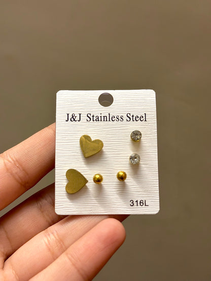Mini Heart Stud Set