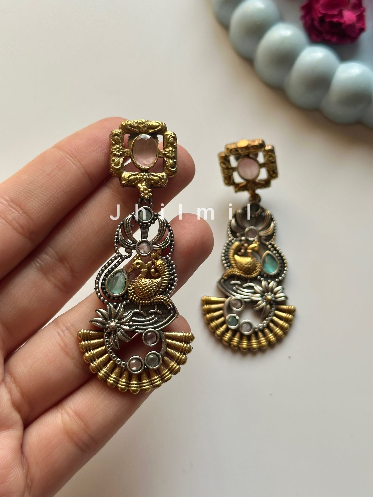 Zarish Dual Tone Earrings