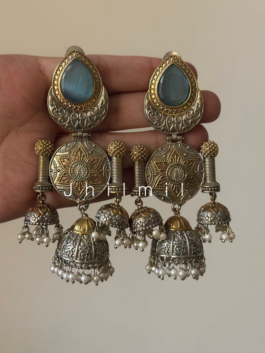 Marjaan Dual Tone Earrings