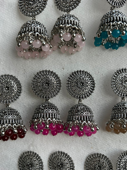 Silver Round Jhumki