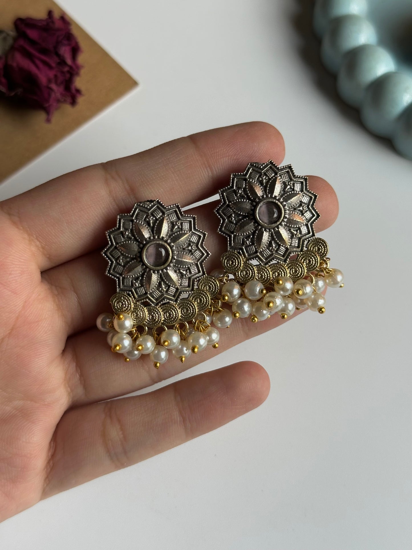 Dual Tone Phool Studs