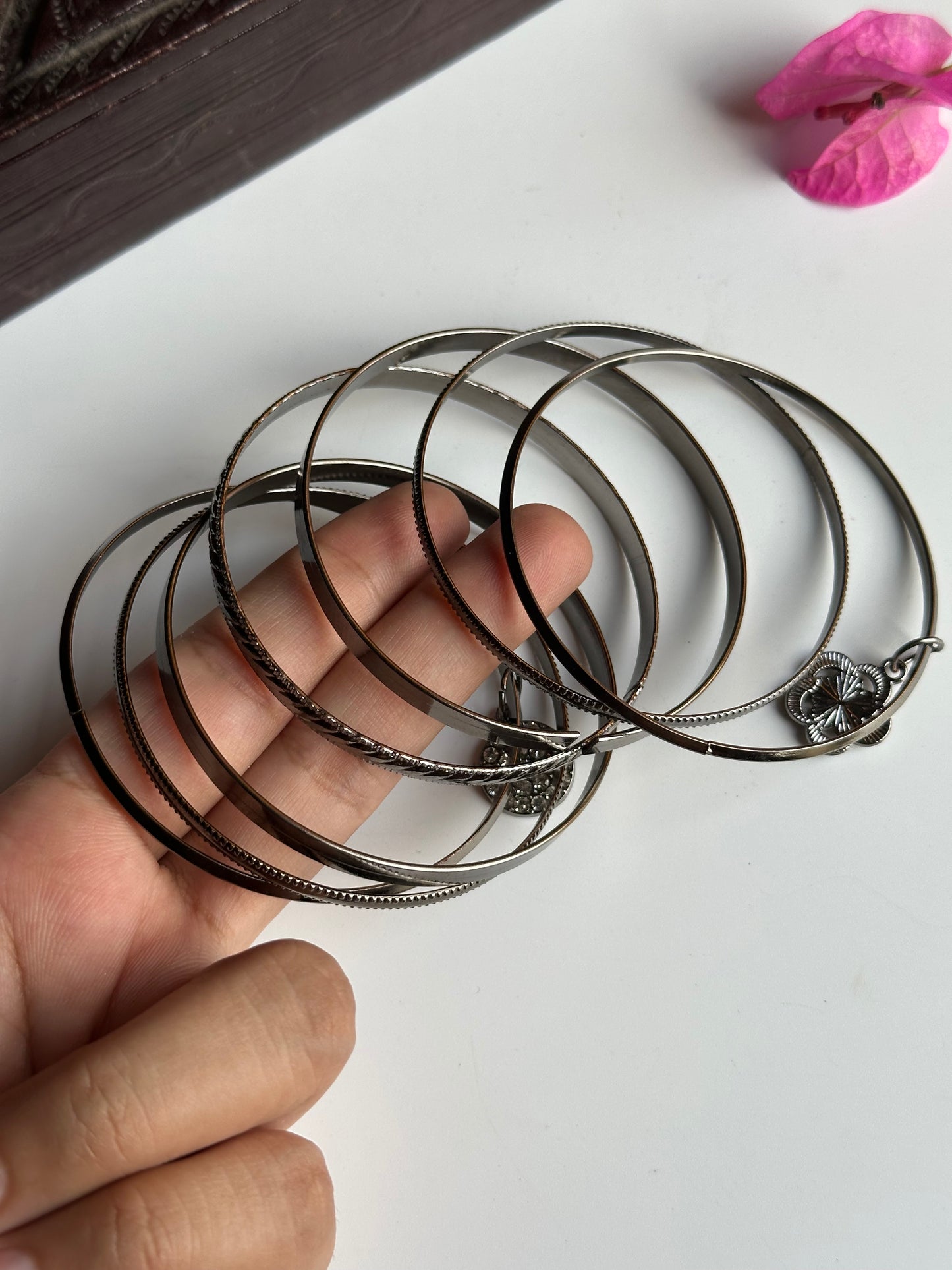 Charms Metal Bangles - Black