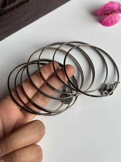 Charms Metal Bangles - Black