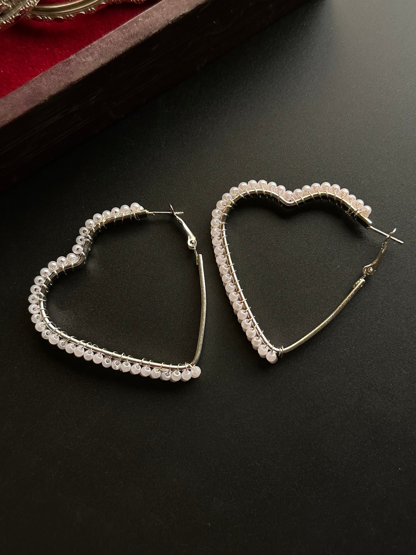 Pearl Heart Hoops