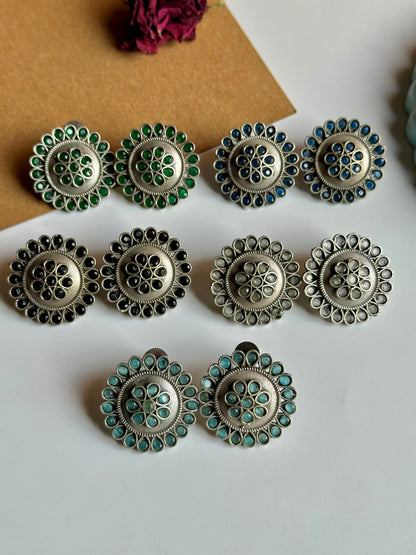 Round Floral Stud