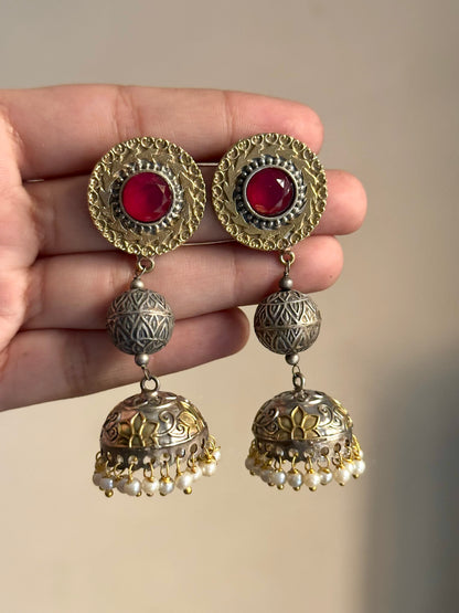 Round Dual Tone Jhumki