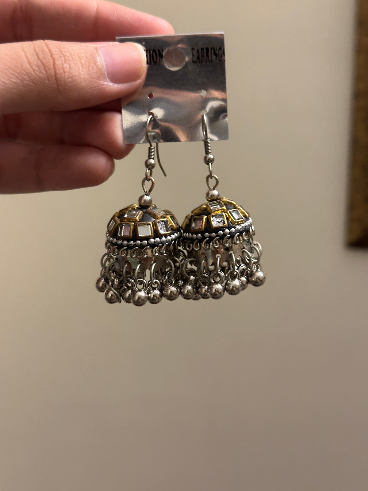 Square Kundan Mini Jhumki
