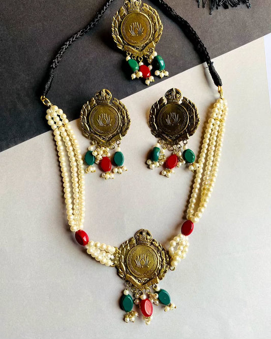 Beaded Lotus Choker Set