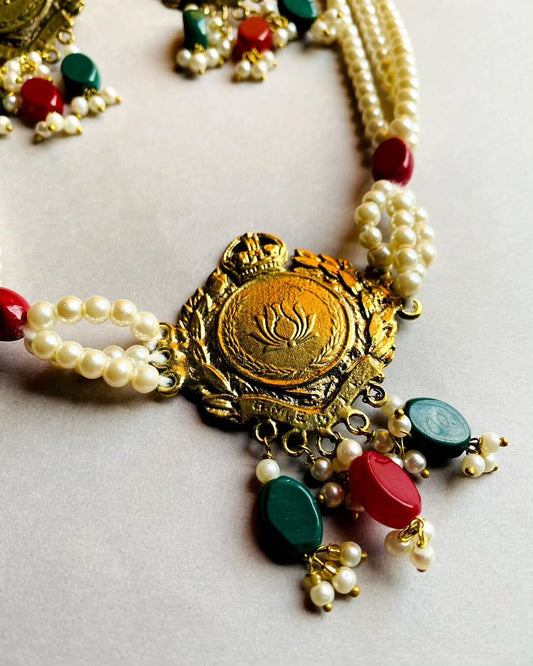 Beaded Lotus Choker Set