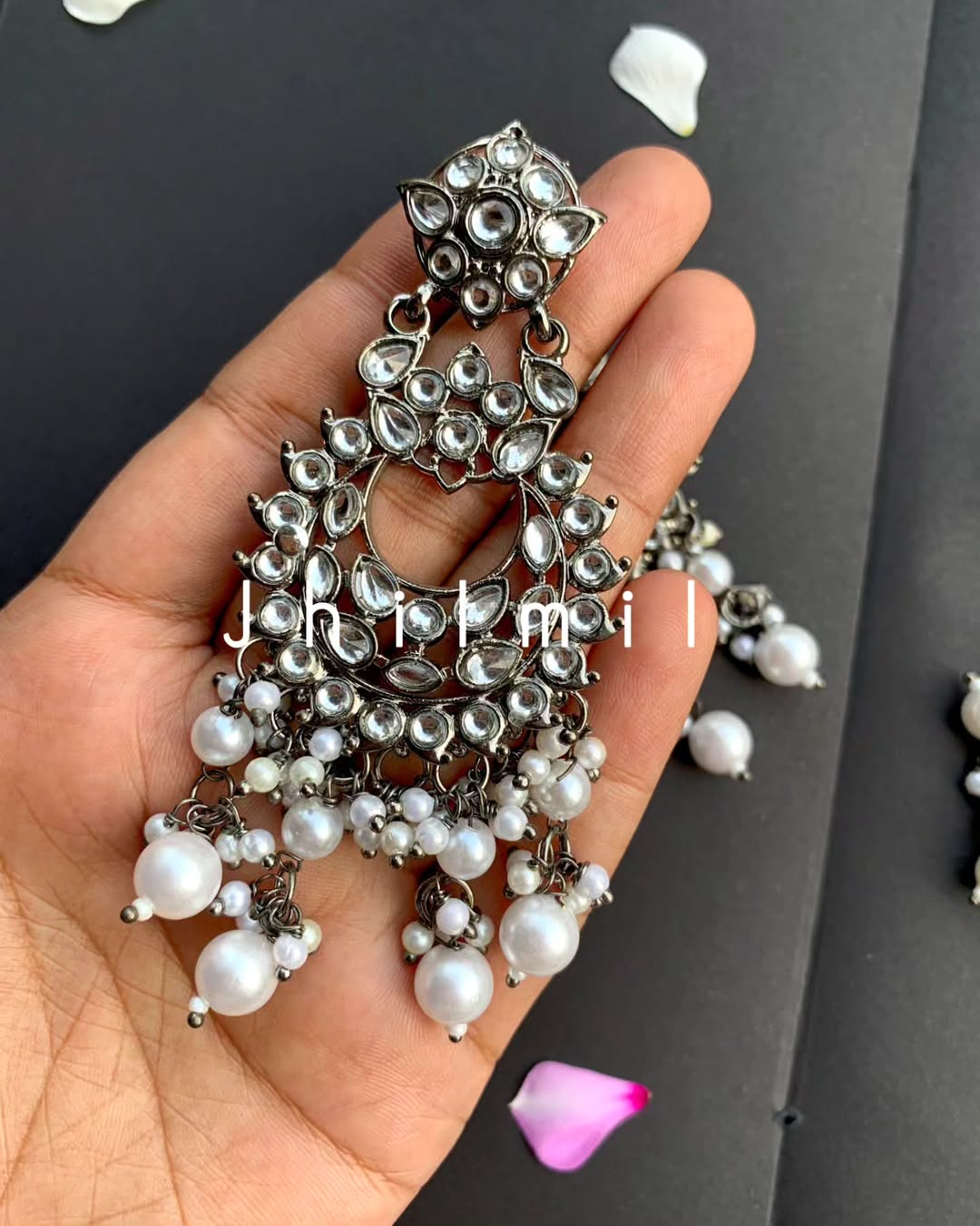 Oxidized Black Polished Earrings