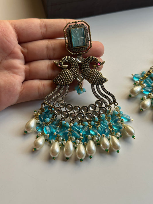Peacock Chandelier Earrings