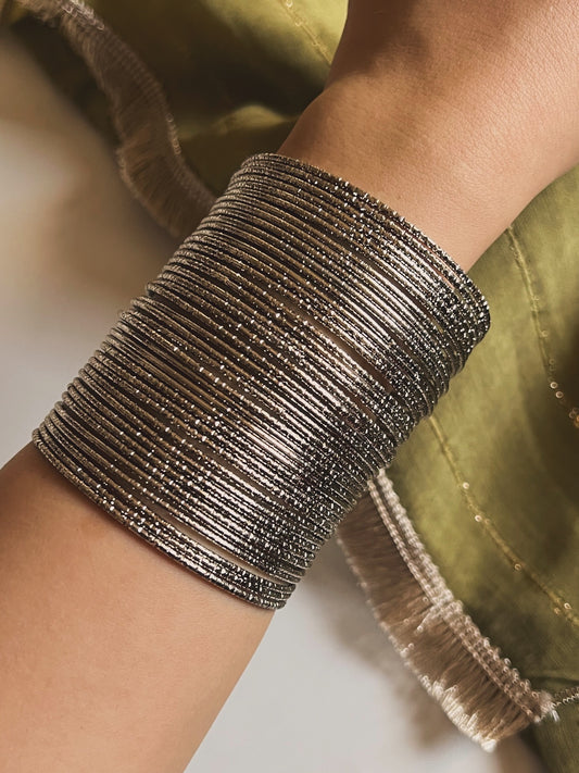 Silver Metal Churi - 40 Bangles