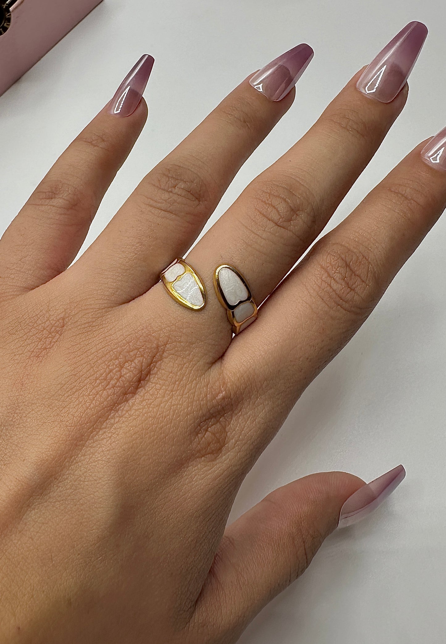 White Snake Ring