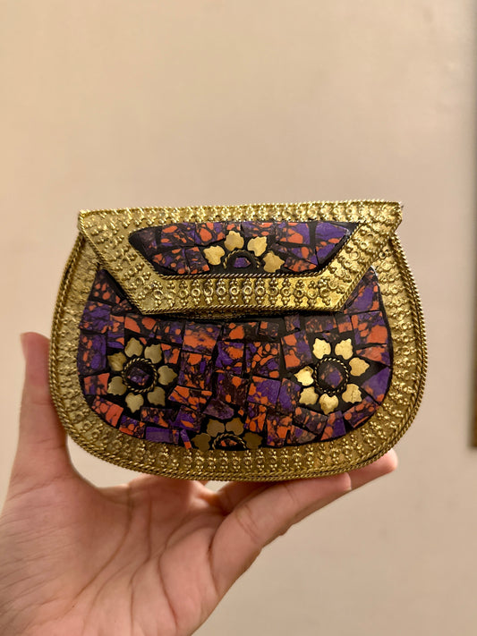 Medium Purple Metal Clutch