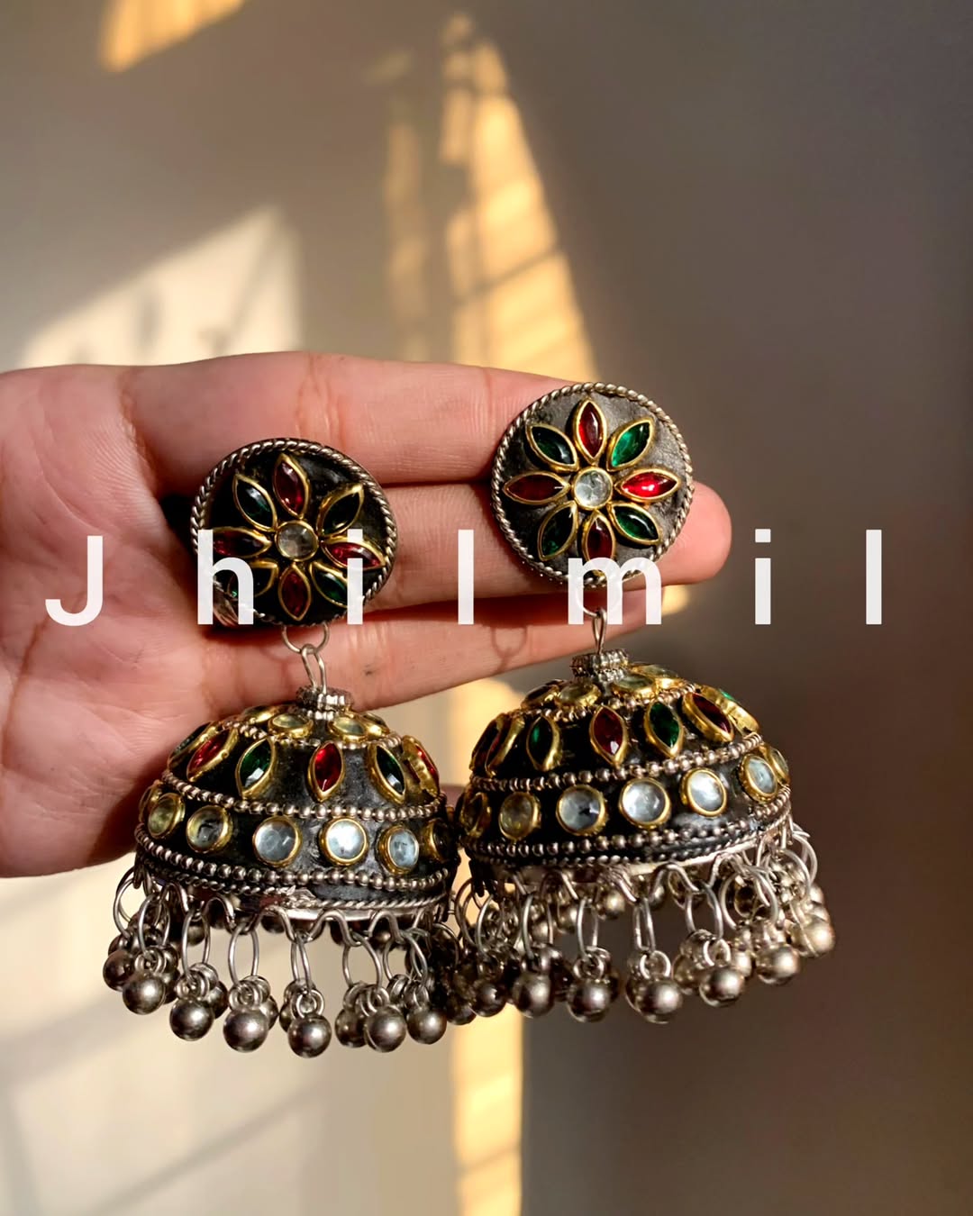 Oxidized Jhumka Design 36