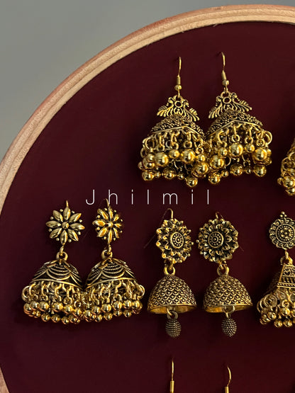 Daily Wear Golden Jhumkis