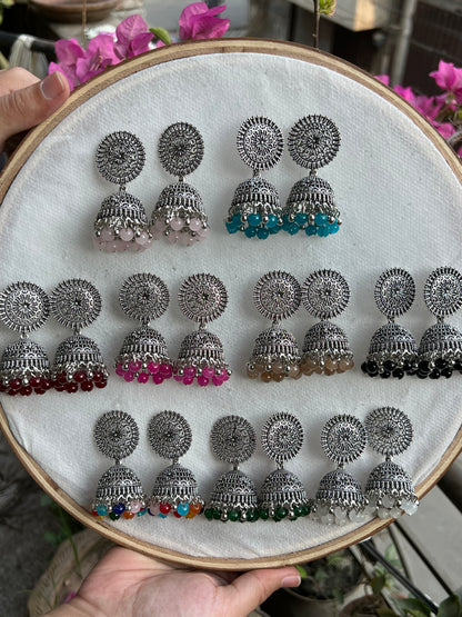 Silver Round Jhumki