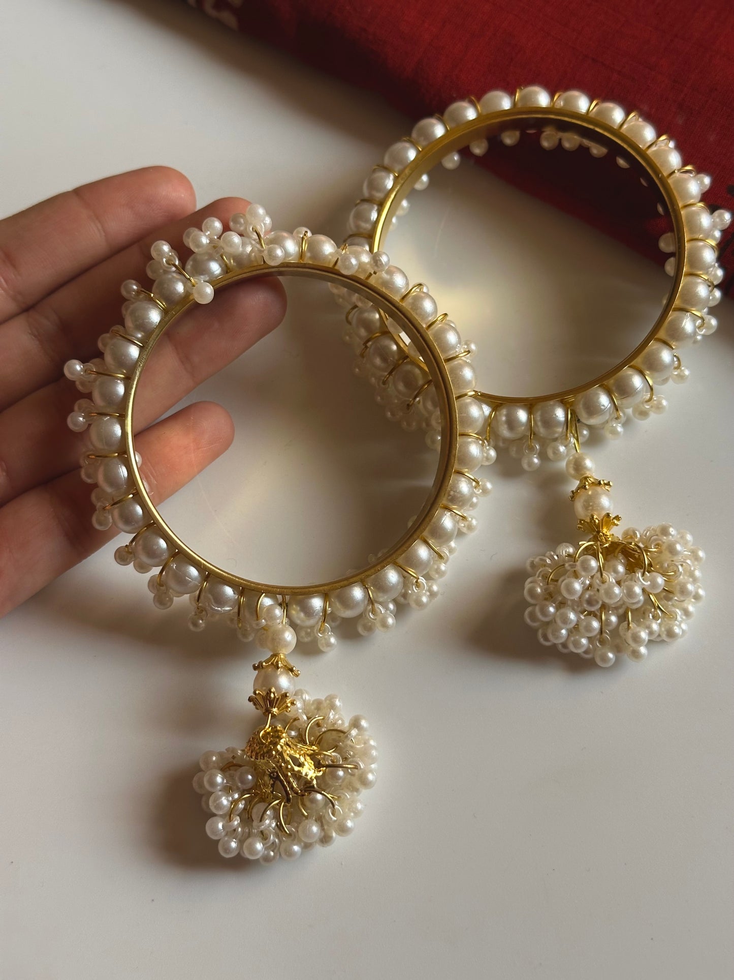 Gajra Moti Bangles Set