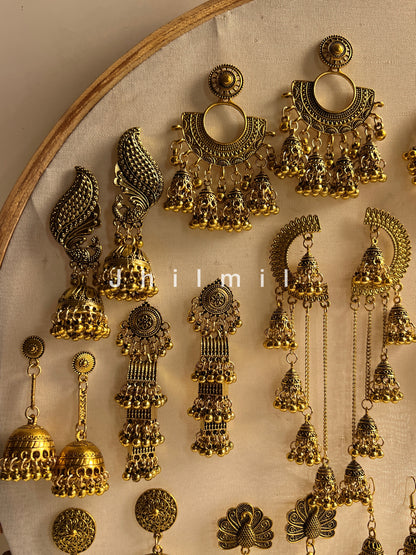 Golden Ethnic Jhumkas