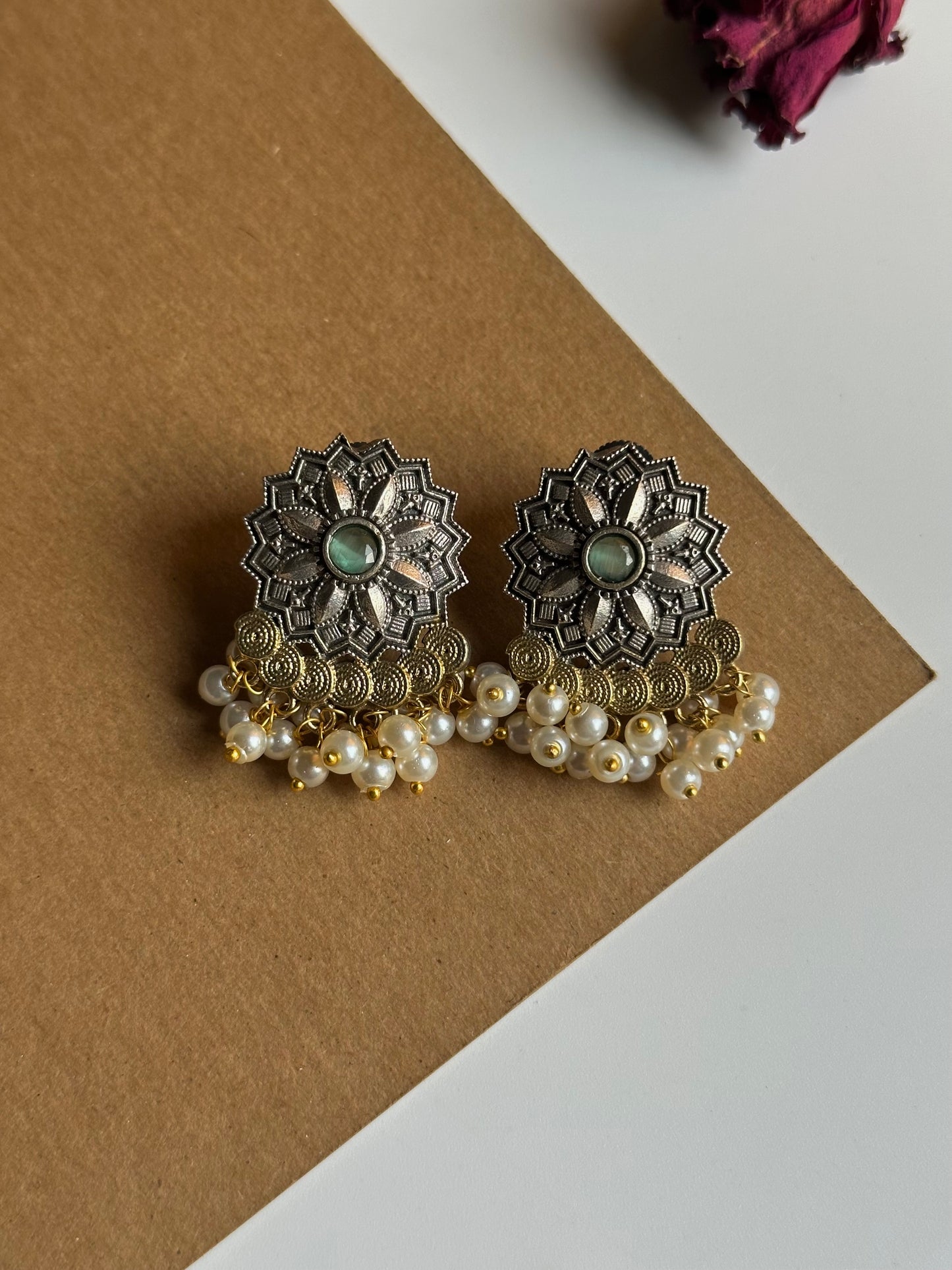 Dual Tone Phool Studs