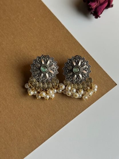 Dual Tone Phool Studs