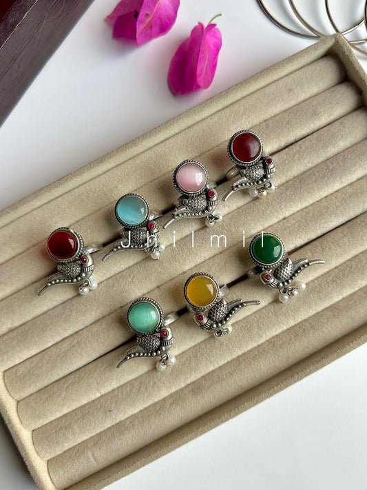 Dainty Stone Bird Ring
