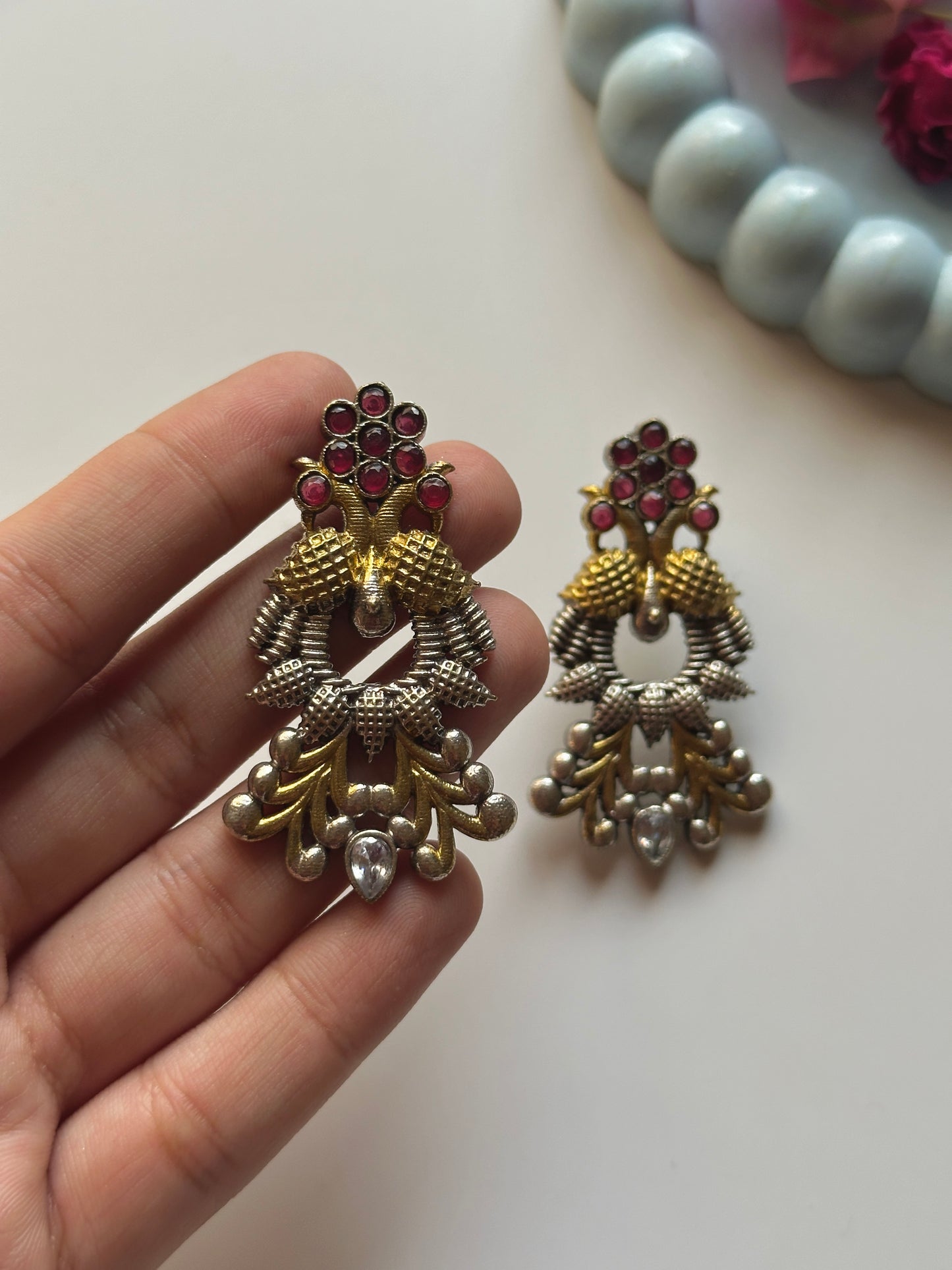 Peacock Dual Tone Studs