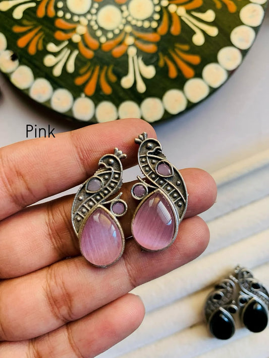 Mini peacock studs