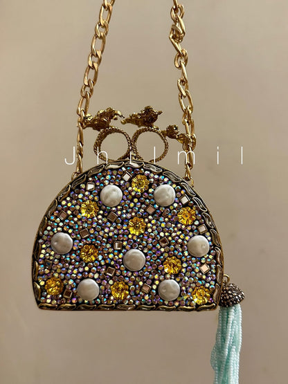 Luxury Clutch - Dome Yellow Mother Pearl