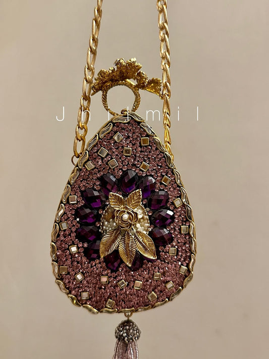 Luxury Clutch - Oval Purple
