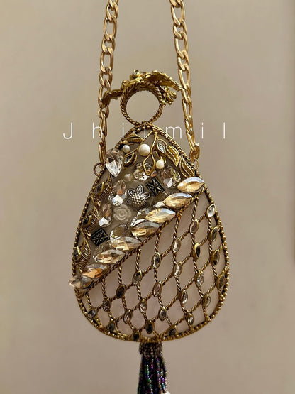Luxury Clutch - Oval Champaign/Peach