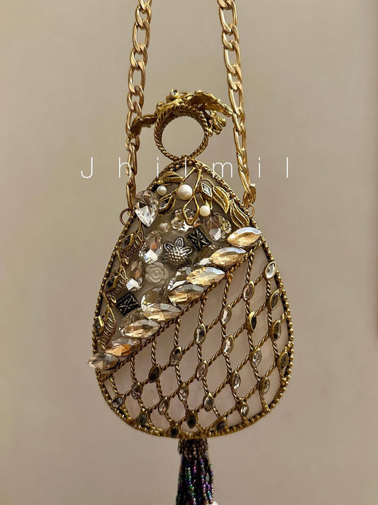 Luxury Clutch - Oval Champaign/Peach
