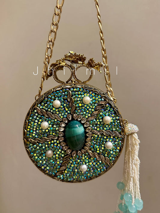 Luxury Clutch - Round Opal