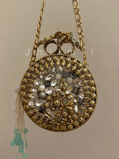 Luxury Clutch - Round Opal
