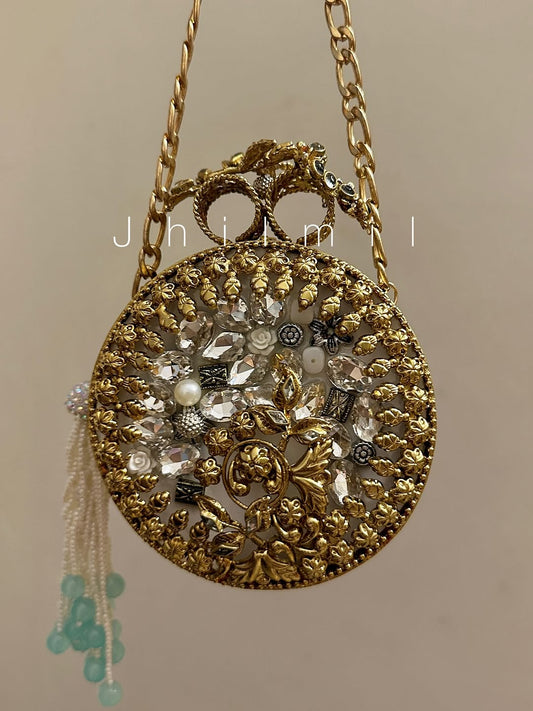 Luxury Clutch - Round Opal