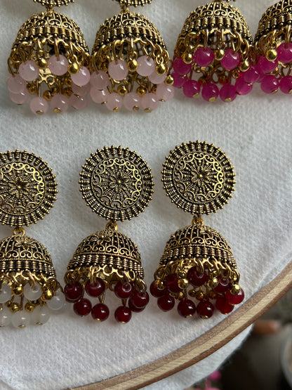 Round Golden Jhumki