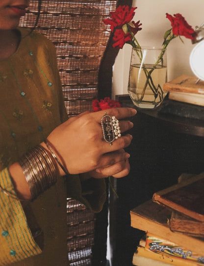 Adjustable Antique Pearl Ring