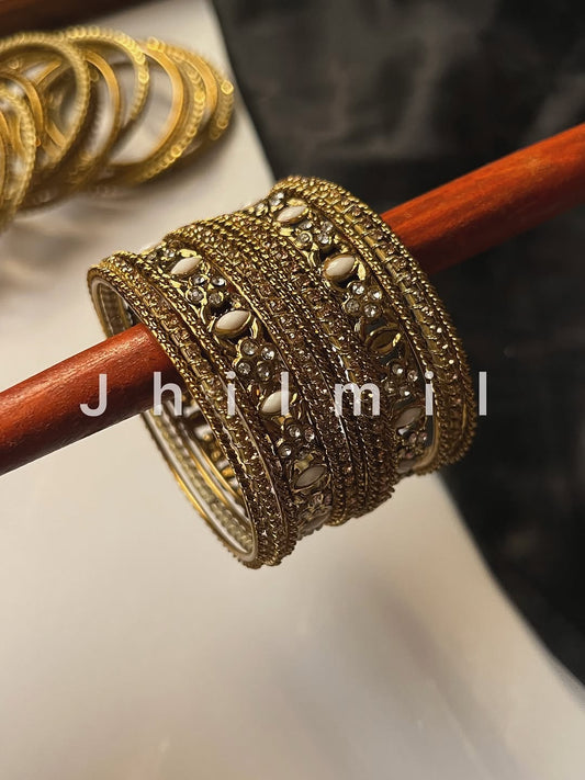 Golden Naqsh Bangles Set