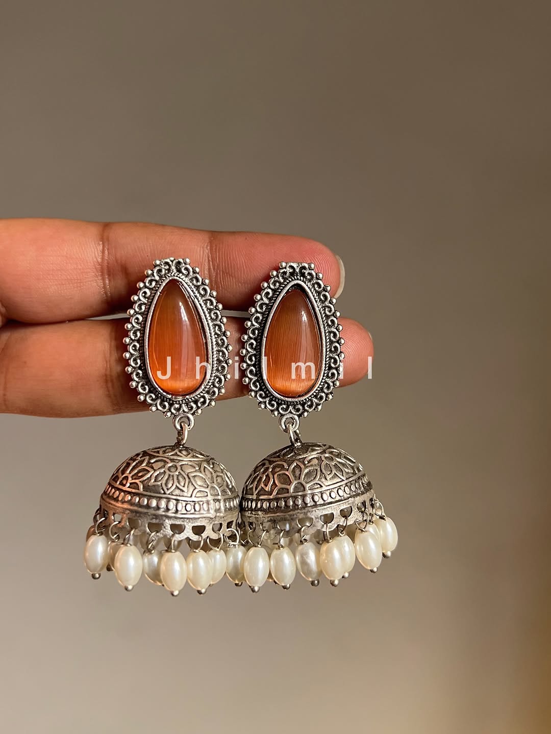 Tear Stone Drop Jhumki